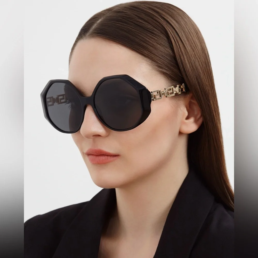 New Authentic Versace VE 4395 Plastic Womens Square Sunglasses Black 59mm Adult
